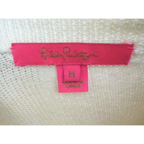 Lilly Pulitzer “Love & Sunshine” Red & White Striped Sweater Size Medium NEW - Picture 5 of 6